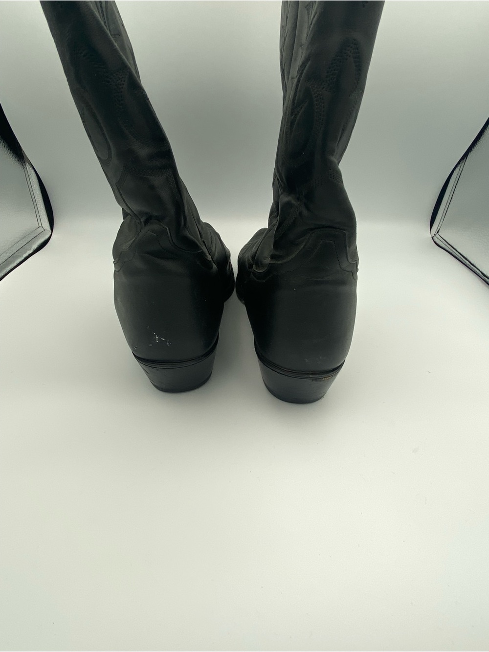 Tony Lama Black Women's Pointed-Toe Lace-Up Western Boots - Picture 9 of 13